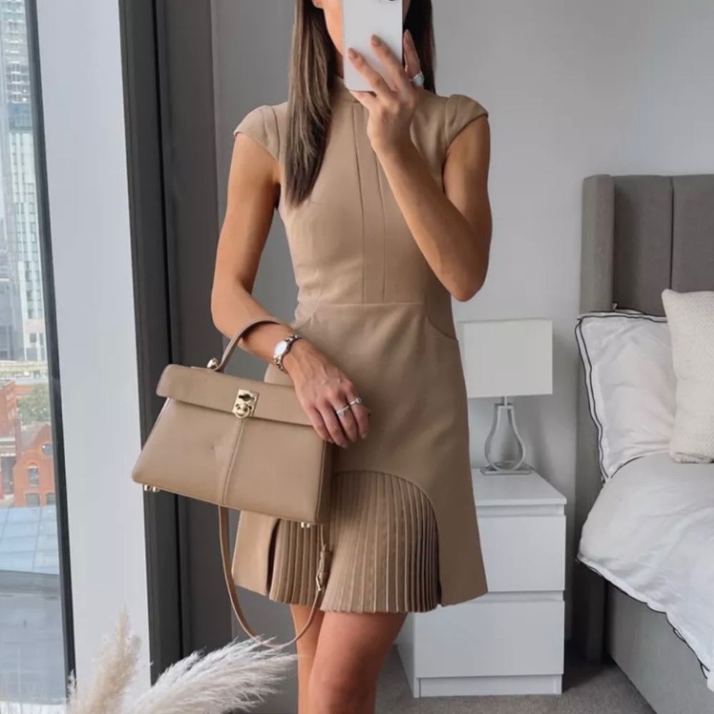 Karen Millen Military Tailored Dress -
Camel | Size 10 | NWT